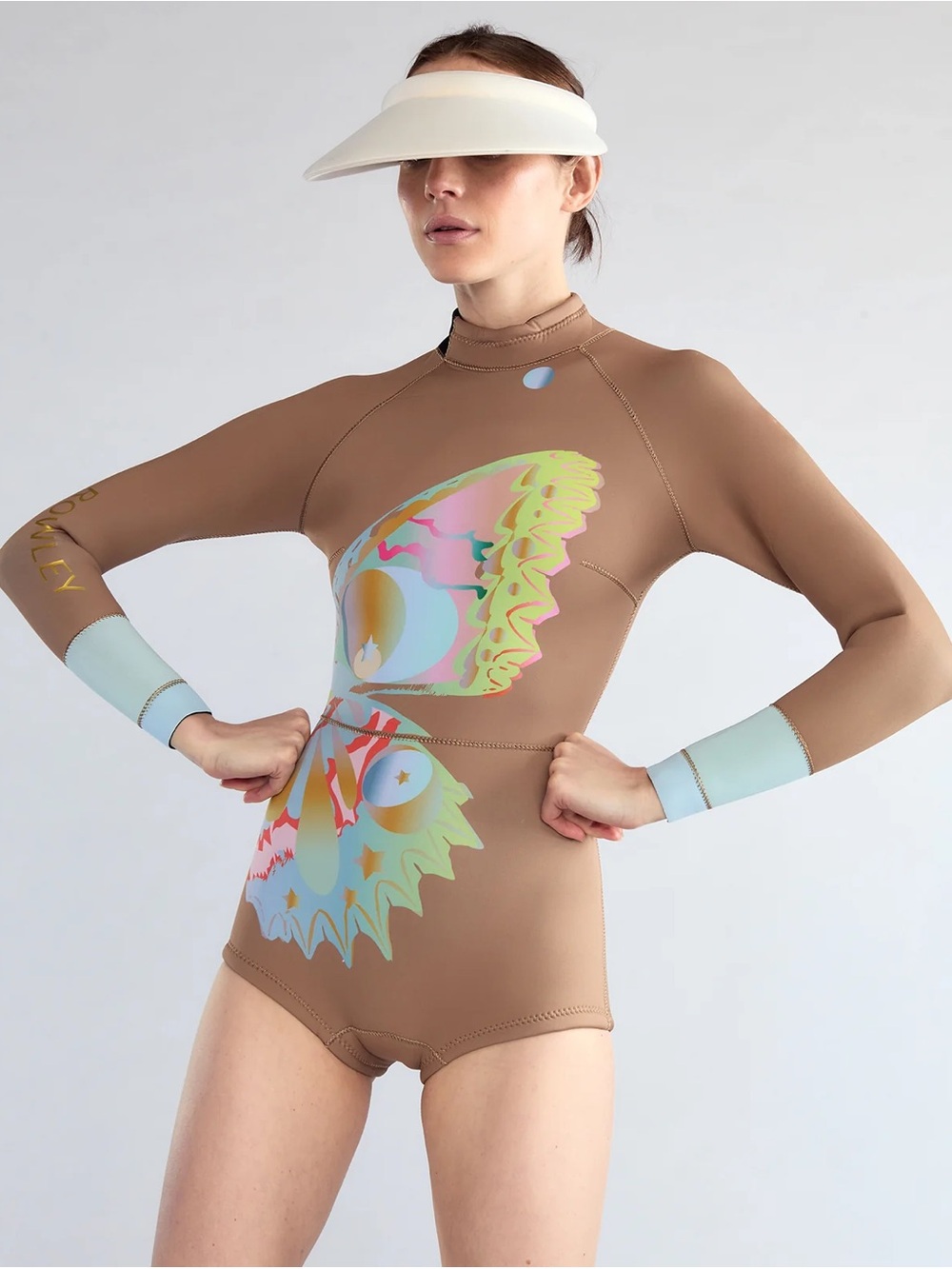 Cynthia Rowley Retired Butterfly Wetsuit Camel Size XS NWT - Picture 4 of 10